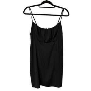 Abercrombie & Fitch Dress Women XL Black Spaghetti‎ Strap Above Knee Back ZipLBD